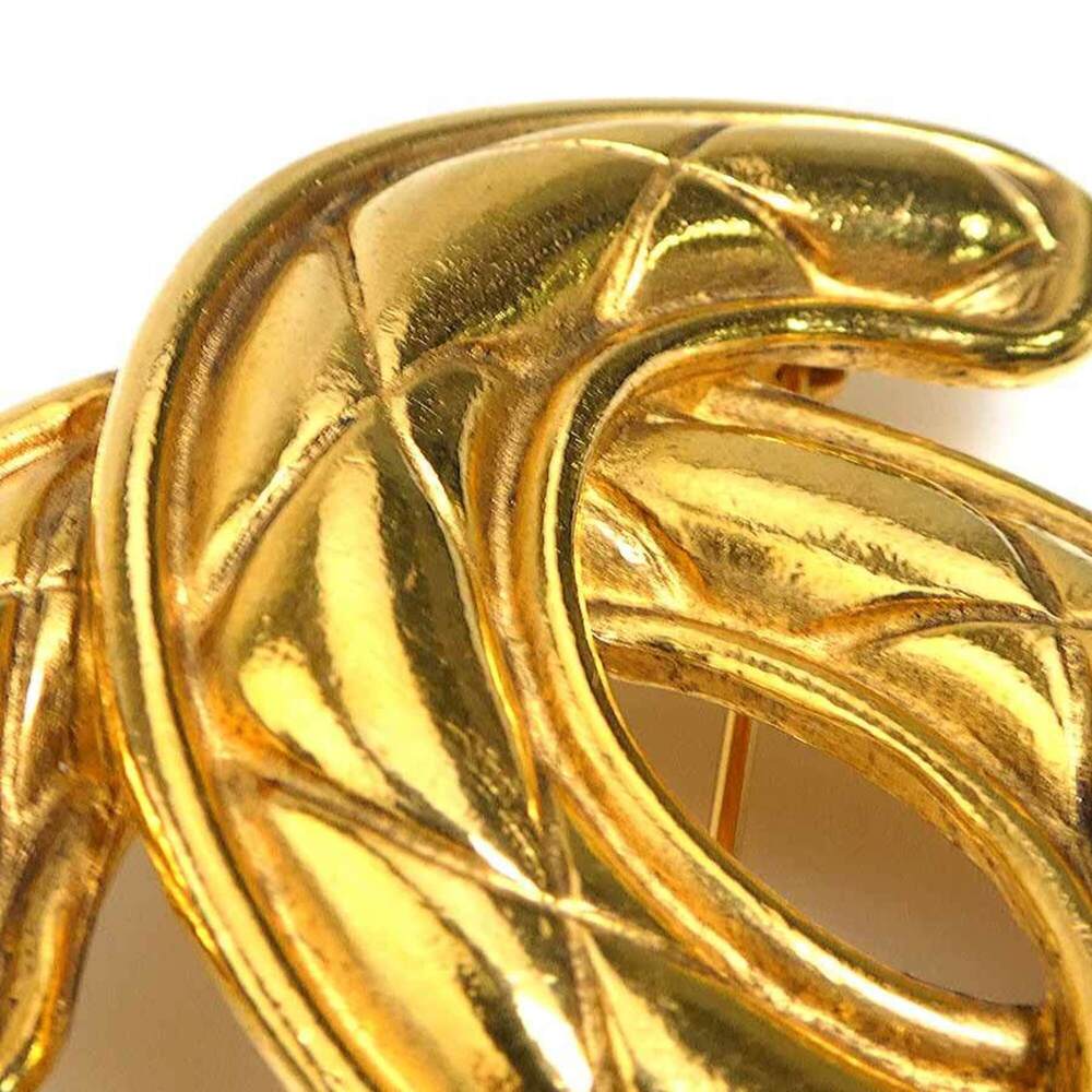 CHANEL Authentic Gold Logo Brooch - Picture 8 of 9